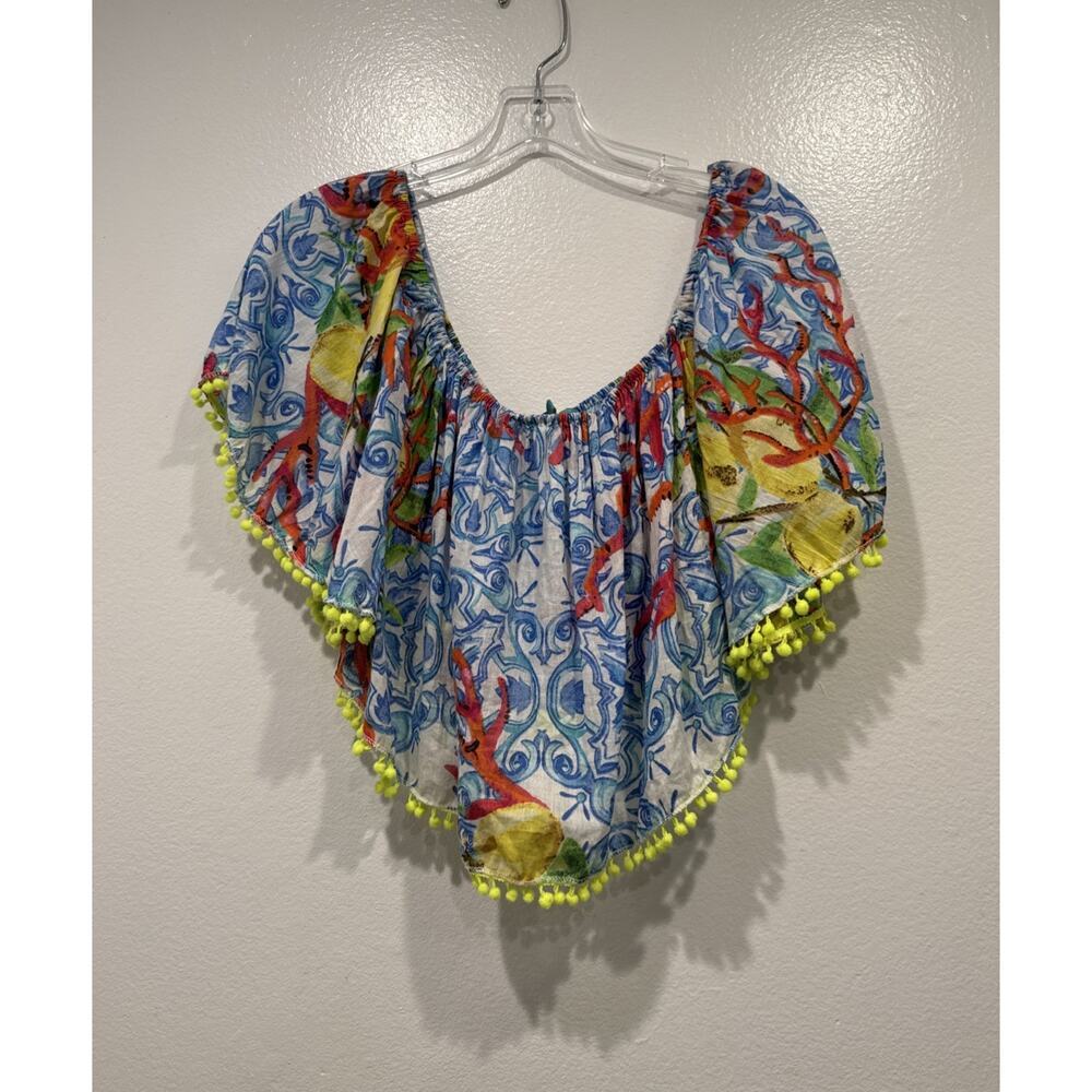 Antica Sartoria Crop Top Women Size One Size Boho Colorful Coastal Boho Cotton